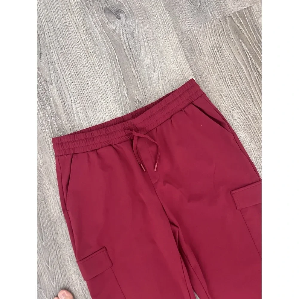 Mondetta Performance Luxury  Comfy Cargo Pants Burgundy Red Size Large